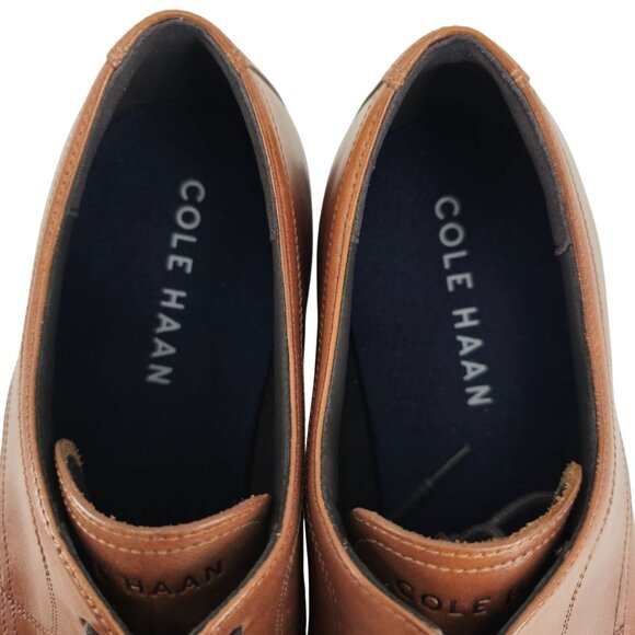 NEW Cole Haan Modern Essentials Brown Leather Dress Shoes Men 8.5 Captoe Oxfords - Picture 6 of 13